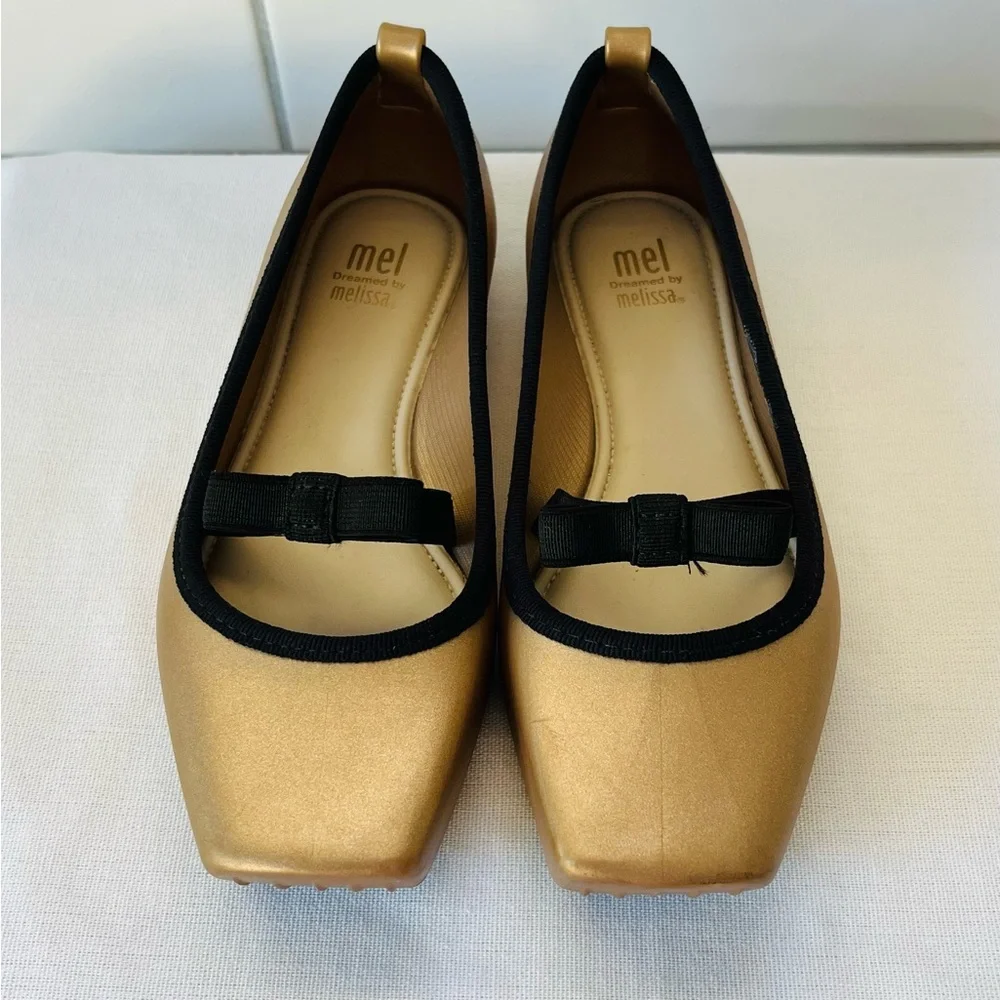 Mel by Melissa Gold Dress Shoes with Bow